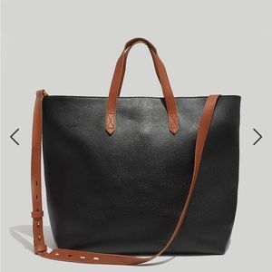 Madewell black transport tote, cross-body GUC